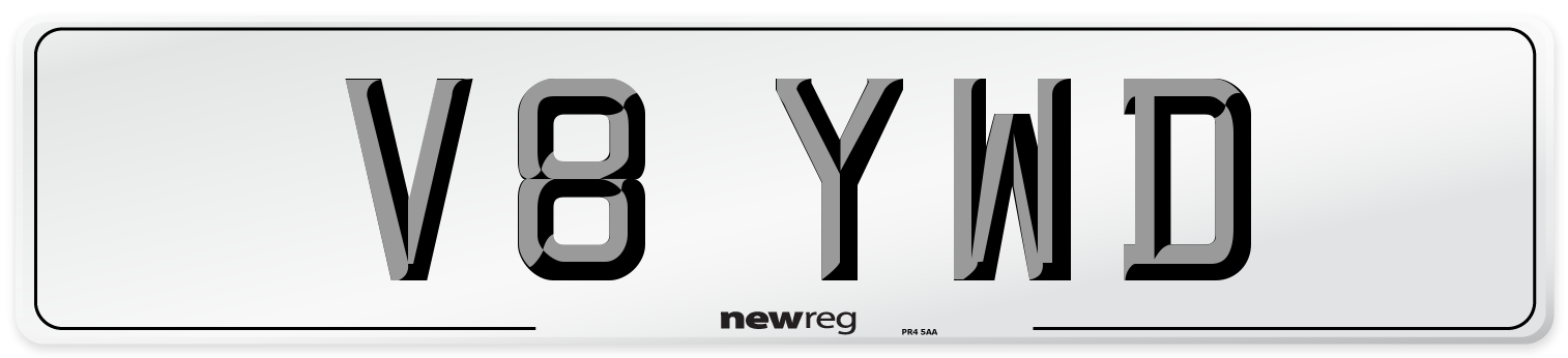 V8 YWD Number Plate from New Reg